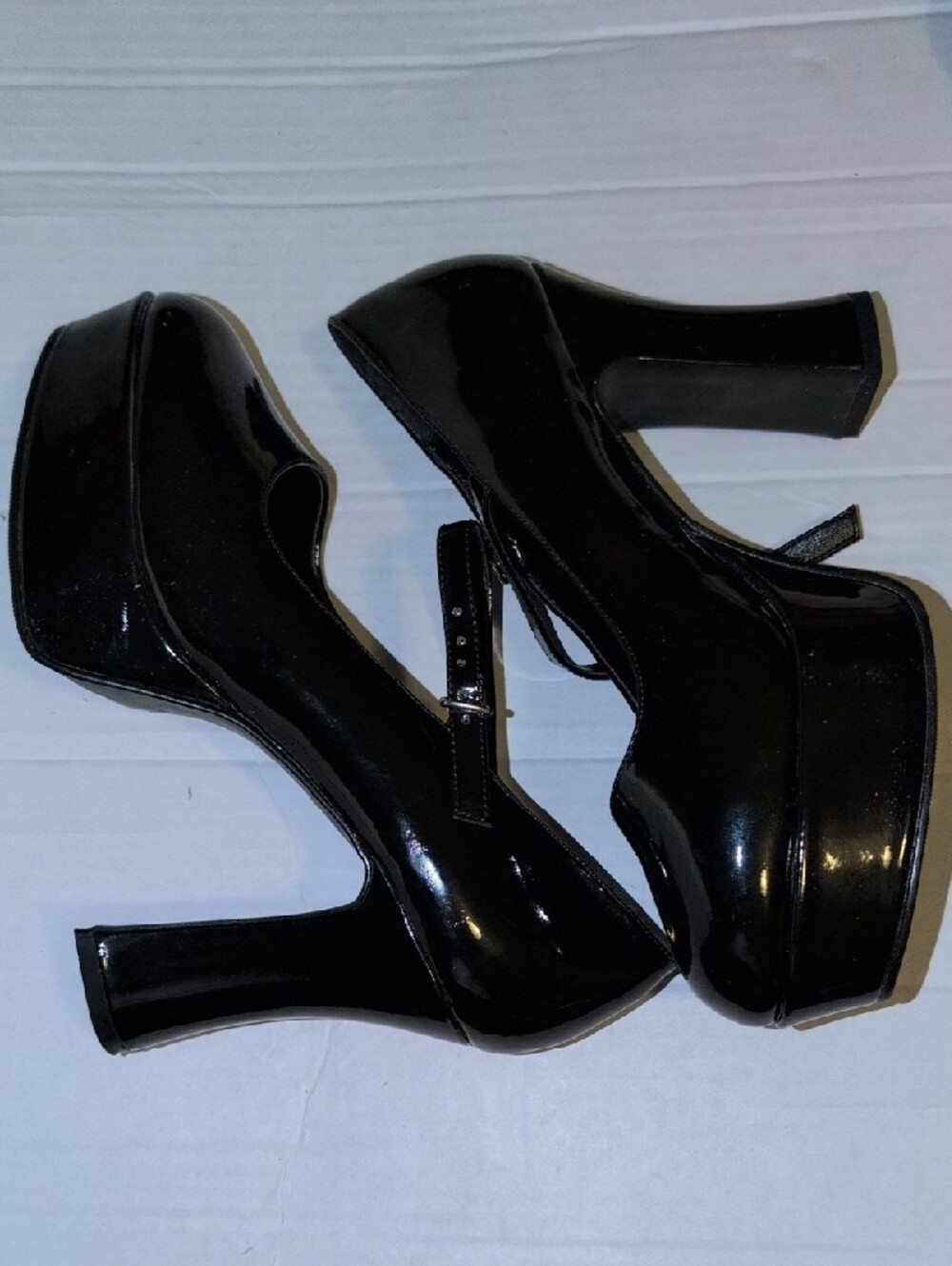Funtasma Black Patent Mary Jane Platform Heels - Picture 3 of 6